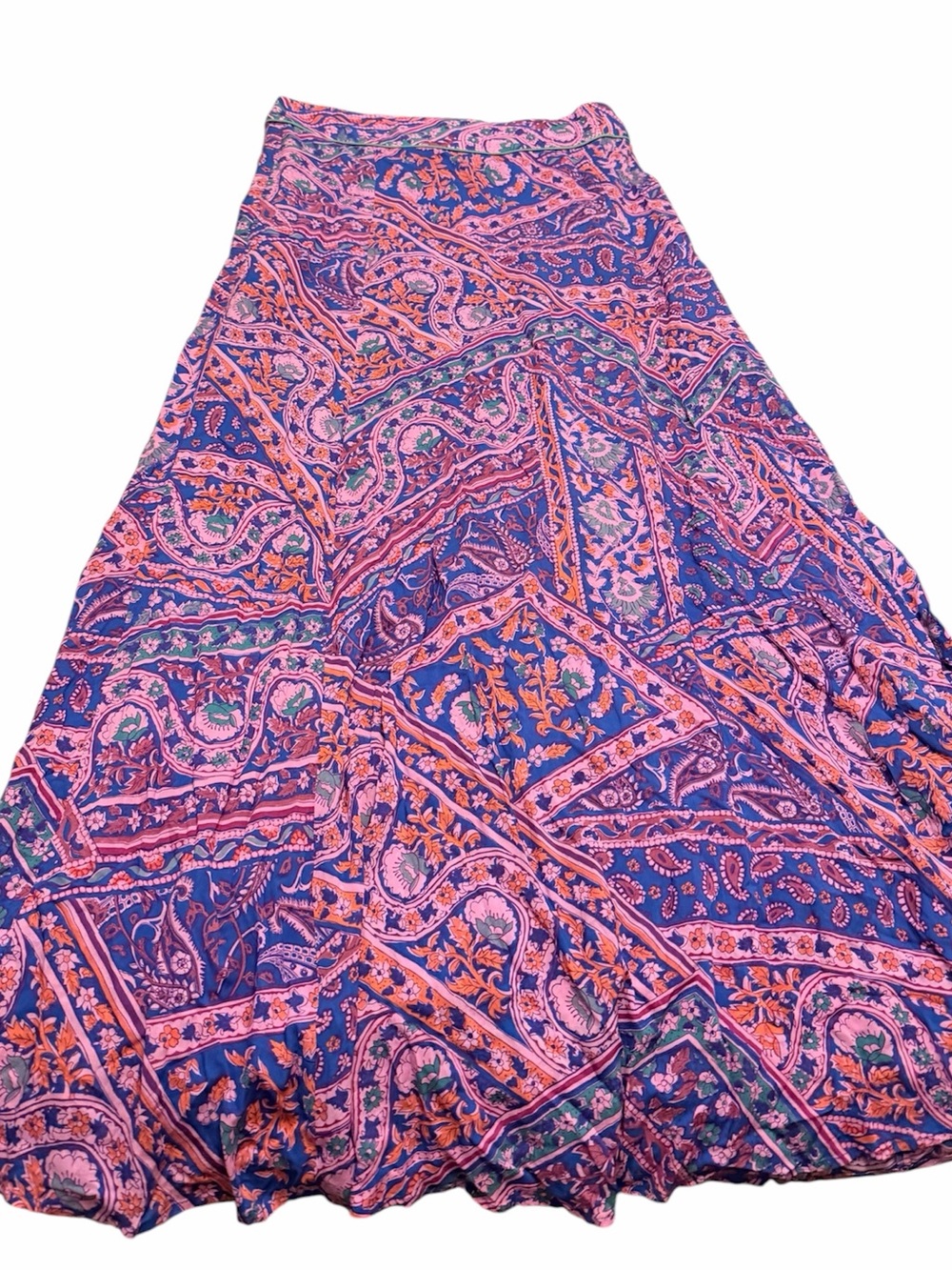 Ba&sh Vibrant Paisley Maxi Skirt in Pink and Purple